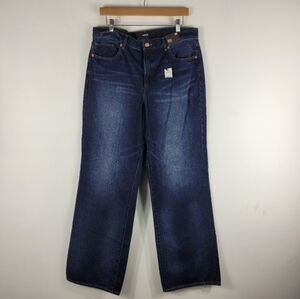 New Express High Waist Wide Leg Jeans Long Length Dark Blue